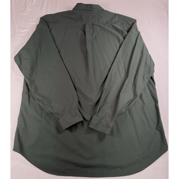 Polo Ralph Lauren Men's XL‎ Tall Button Down Dark Green Heavy Weight Shirt - Picture 5 of 7